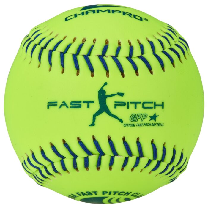 CHAMPRO CSB44 Durahide Cover 12" USSSA Game Softballs in a Blue Bucket – 18 Balls - Image 2