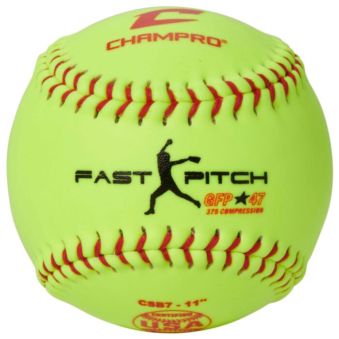 CHAMPRO CSB7 Durahide Cover 11" ASA/USA Game Softballs in a Blue Bucket – 18 Balls - Image 2